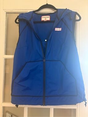 Hunter Royal Blue Hooded Zip Vest with Black Trim